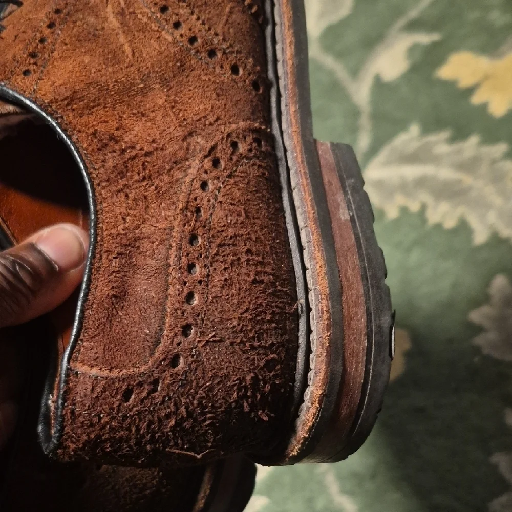 Allen Edmonds Brown Suede Wingtip Oxford Shoes